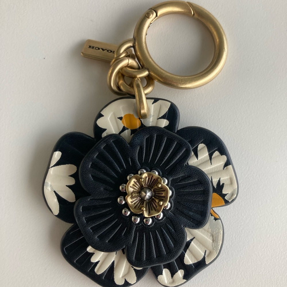 Coach Floral Daisy Tea Rose Bag Charm